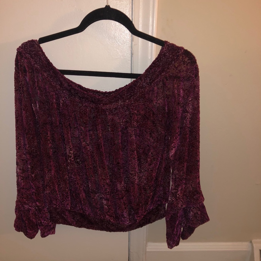 Off the Shoulder Velvet Free People Top